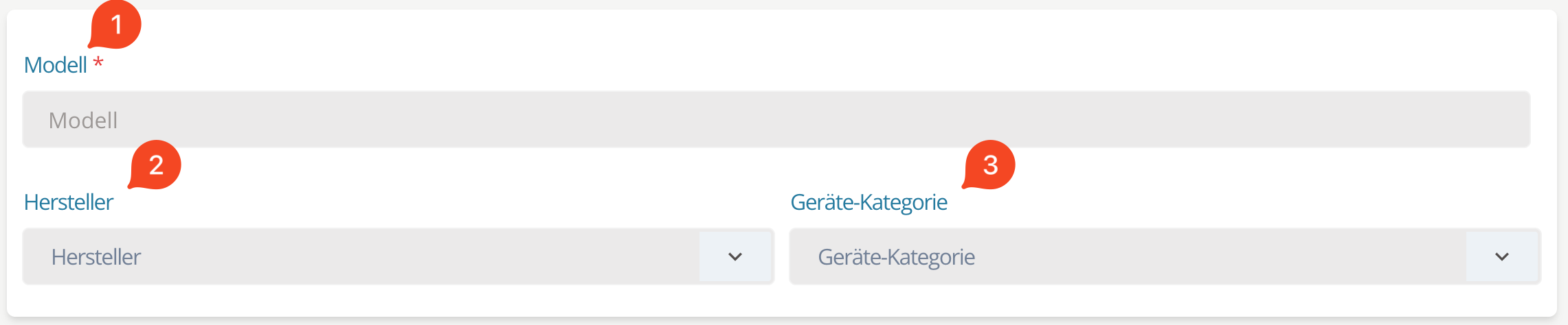 Enter or select device master data